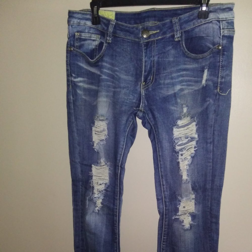 Nojvelle jeans, Machine jeans, Distressed jeans